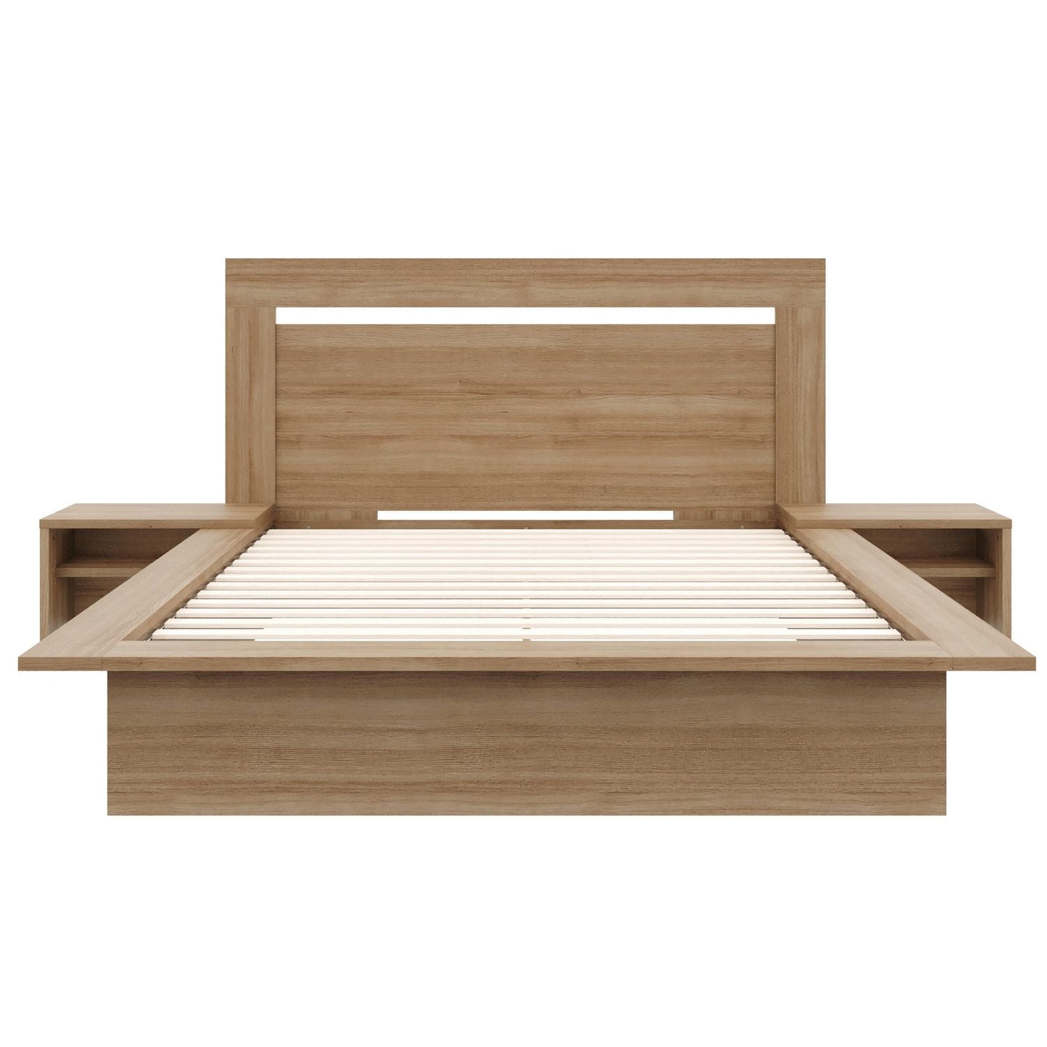 Camden 4-Piece Queen Size Bedroom Set with Bed, Headboard and set of 2 Floating Nightstand Extension Panels