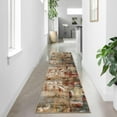 thumbnail image 2 of Moynesa 2'x6' Modern Abstract Red Bathroom Runner Rug,Washable Long Hallway Rug Runner, Soft Non Slip Blue Floor Accent Carpet Runner for Entryway Kitchen Laundry Room Doorway Bedroom, 2 of 7