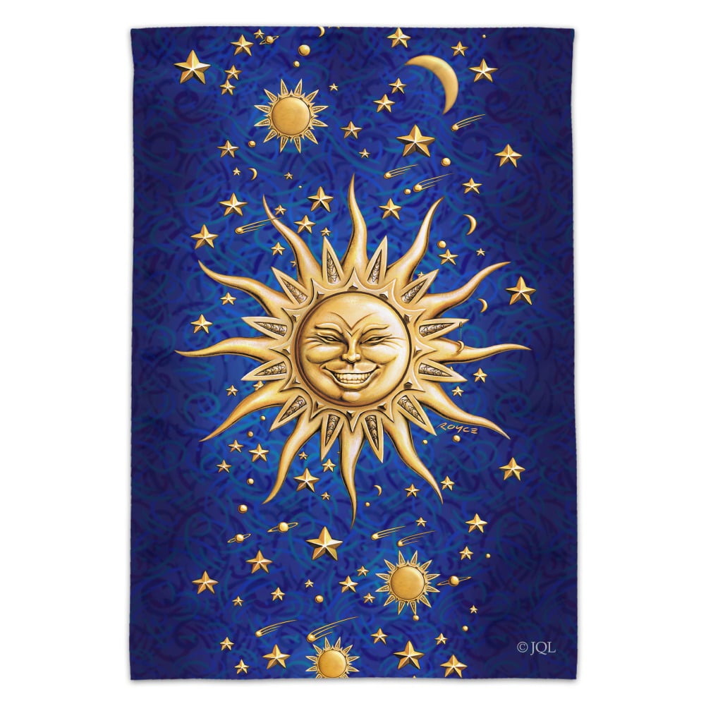 Celestial Suns Moon Shooting Stars Garden Yard Flag
