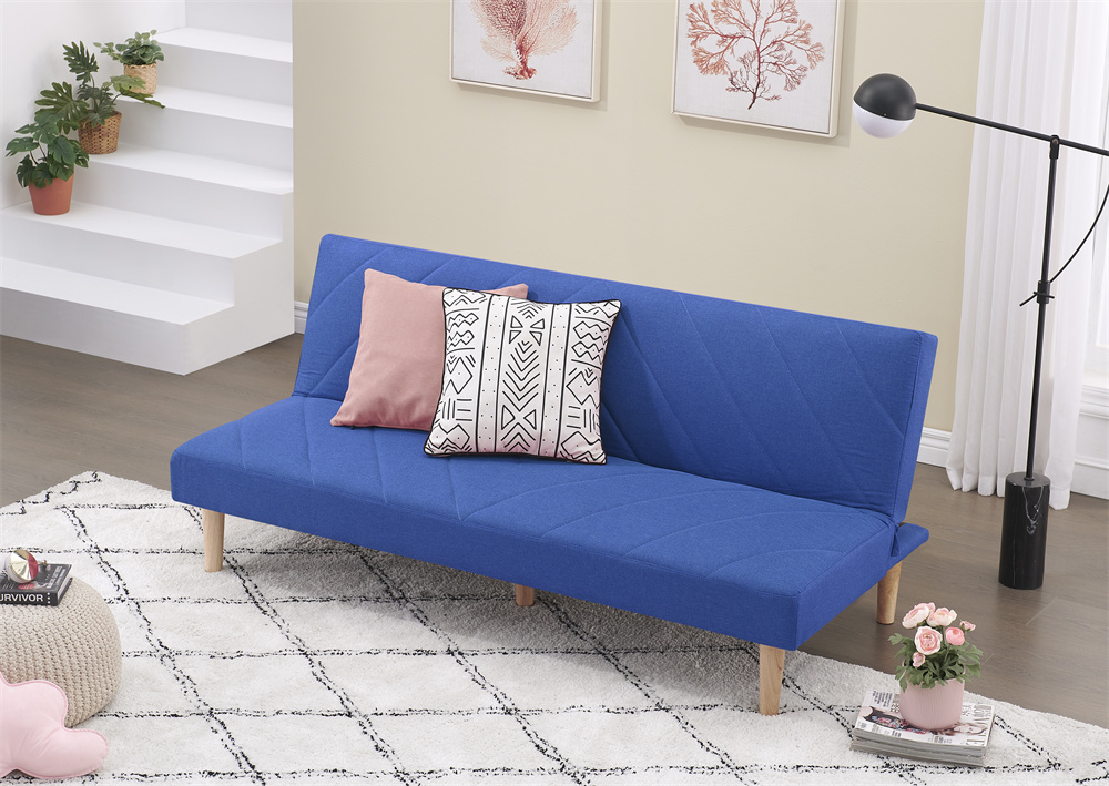 Futon Sofa Bed, Convertible Sleeper Sofa Couch with Solid Wood Legs and ...