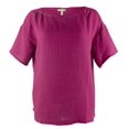 thumbnail image 4 of EILEEN FISHER Womens Pink Short Sleeve Scoop Neck Top Size: XS, 4 of 4
