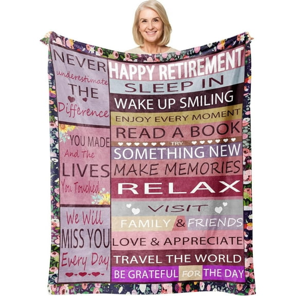 LHSHID Retirement Gifts for Women/Men Happy Retirement Gifts for Women Best Retired Gifts for Women Farewell Gifts for Coworkers Coworker Leaving Gifts for Women Retirement Throw Blanket 50x60in
