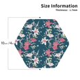 thumbnail image 3 of Fuzoiu Lilies Flowers Print Leather Coasters Set,Drink Coasters Set of 6,for Tabletop Protection, Durable PVC Coasters,Home Décor and Housewarming Gift,Hexagon, 3 of 7
