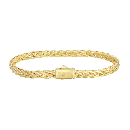 14K Yellow Gold Shiny Fancy Weaved Braided Bracelet 7.5