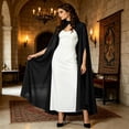 thumbnail image 3 of Chiffon Cape Poncho For Women, Teen Sheer Mesh Party Long Shawl Wrap, Halloween Capelet Bridal Evening Dress Cover Up, 3 of 7