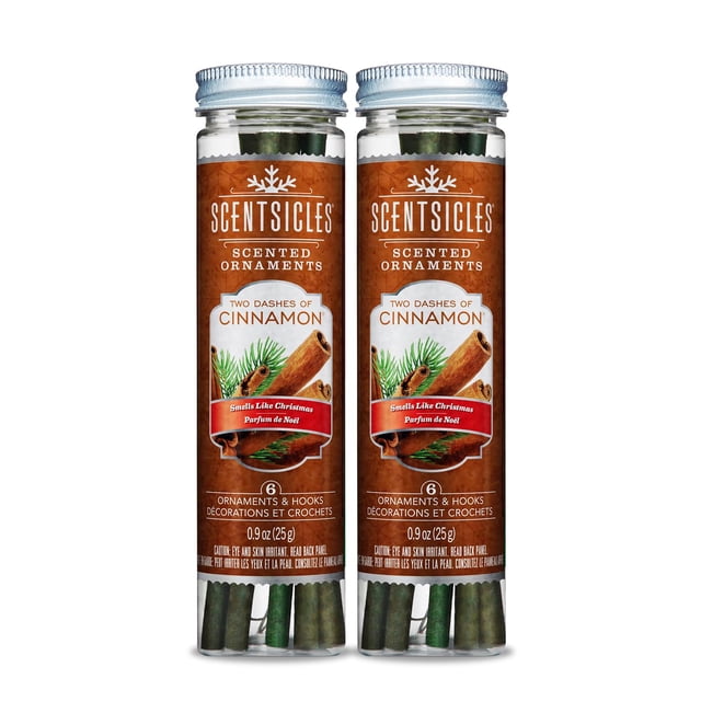 Adornos navideños perfumados Scentsicles, dos pizcas de canela