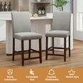 thumbnail image 4 of Gymax Set of 4 Bar Stools 24'' Counter Height Pub Kitchen Chairs w/ Rubber Wood Legs, 4 of 10