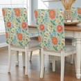 thumbnail image 2 of Embroidery Floral Chair Covers Set of 1 Country Oriental Traditional Flower Red Teal Chair Back Covers Stretch Removable Washable Slipcovers Protector for Dining Room Kitchen Party Decor, 2 of 9
