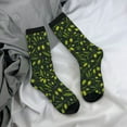 thumbnail image 5 of Rateoe Green Branch Olive for Women Casual Calf Socks - Cute Crew Socks - Thin Soft Above Ankle Socks Size 5-11, 5 of 6