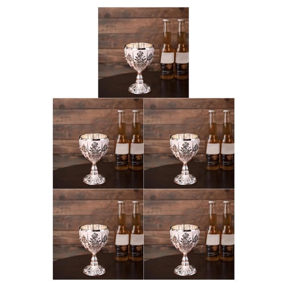 Yuarrent Copa de vino de lujo Copa de vidrio en relieve para aficionados al vino Vasos opulentos Calabaza rosa plateada Type2 NO2