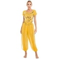 thumbnail image 3 of Alvivi Women Belly Dance Costume Tribal Baggy Arabic Halloween Outfit Belly Dance Set Fancy Dress Yellow XL, 3 of 4