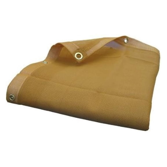 6'X12' (Beige/Tan) Heavy Duty Mesh Tarp Net Sail Sun Shade Awning and Fence Screen Patio and Canopy Cover