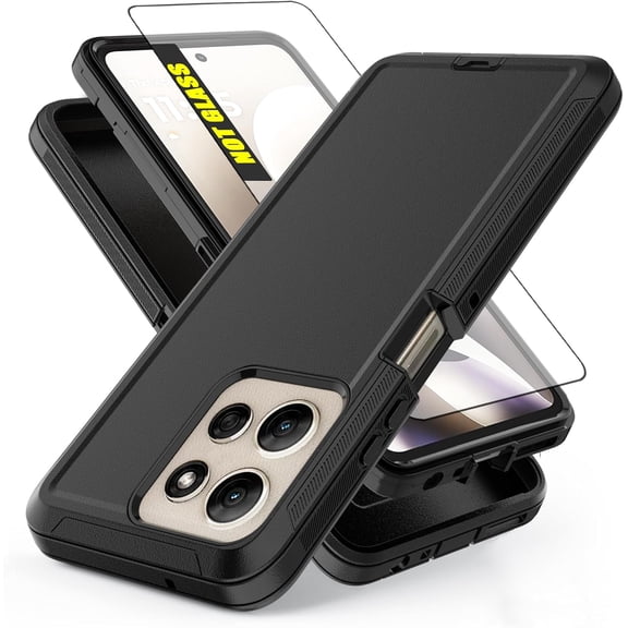 HCTian For Motorola Moto G Power 5G 2025/2026 Case, Heavy Duty Protective Case with Screen Protector [3 in 1] Military Grade Drop Protection Cover for Moto G Power 2026