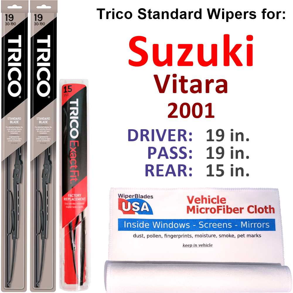 2001 Suzuki Vitara Wiper Blades (Set of 3) w/Rear Wiper