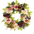 thumbnail image 1 of Corona artificial, corona de puerta hecha a mano de flores para decoración de paredes del hogar, 1 of 5