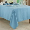 thumbnail image 2 of Fennco Styles Classic Everyday Design Solid Color Tablecloth 60" W X 60" L - Aqua Table Cover for Home Décor, Baquets, Family Gathering and Special Occasion, 2 of 3