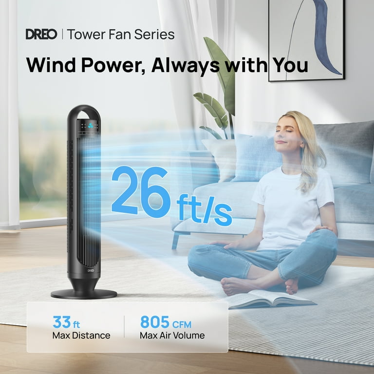 DREO 32-Inch Bladeless Tower Fan, Ultra-Quiet photo 2