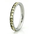 thumbnail image 3 of Stainless Steel Eternity 3 mm Ruby & Citrine Color Crystal Stackable Rings (2 pieces) Set, 3 of 3