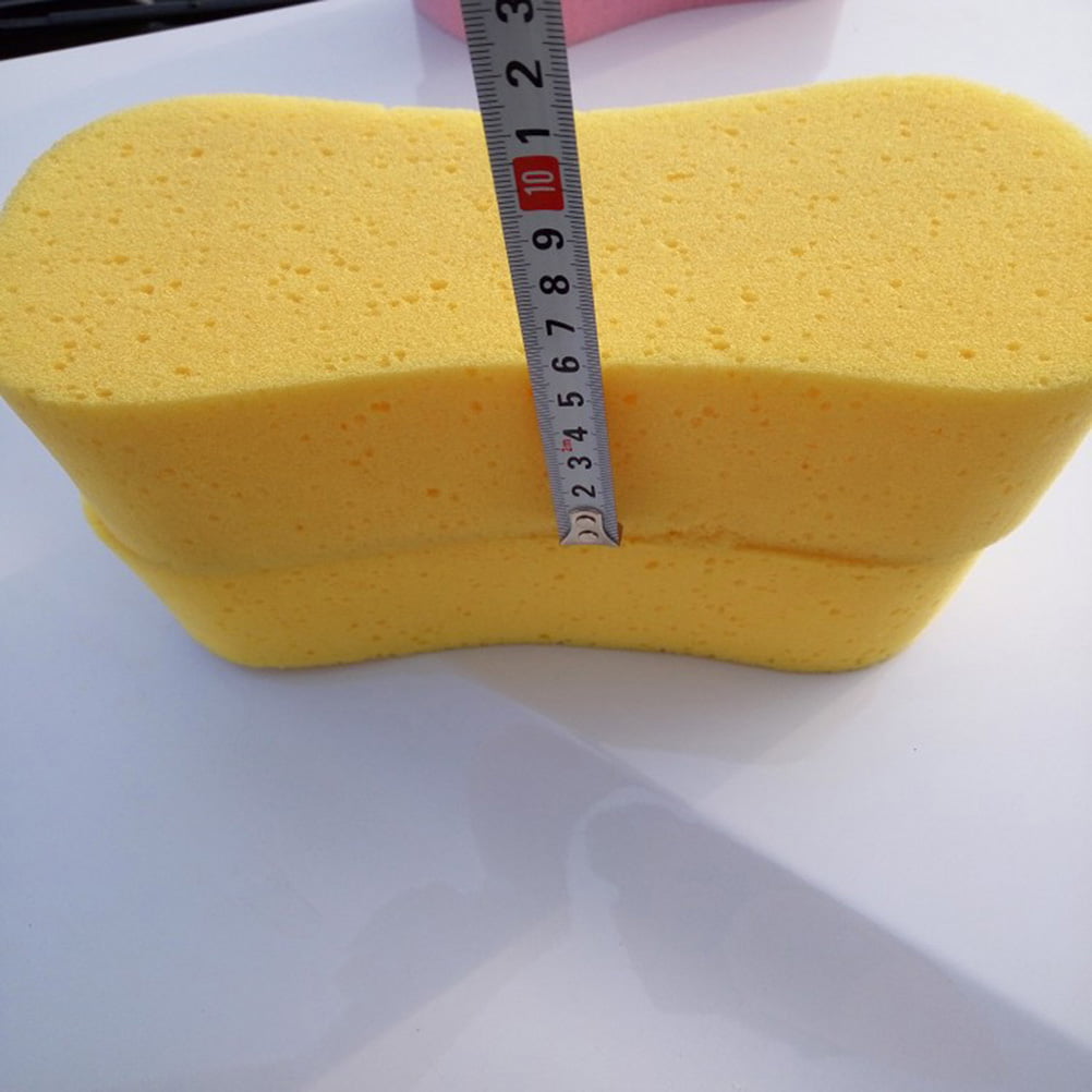 Frcolor 2pcs Large Sponge Porous Car Wash Sponge Easy Grip High Density Car Wash Sponge, Size: 23x12x6.2cm, Yellow