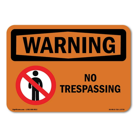 OSHA WARNING Sign - No Trespassing | Aluminum Sign | Protect Your Business, Construction Site, Warehouse & Shop Area | Made in the USA