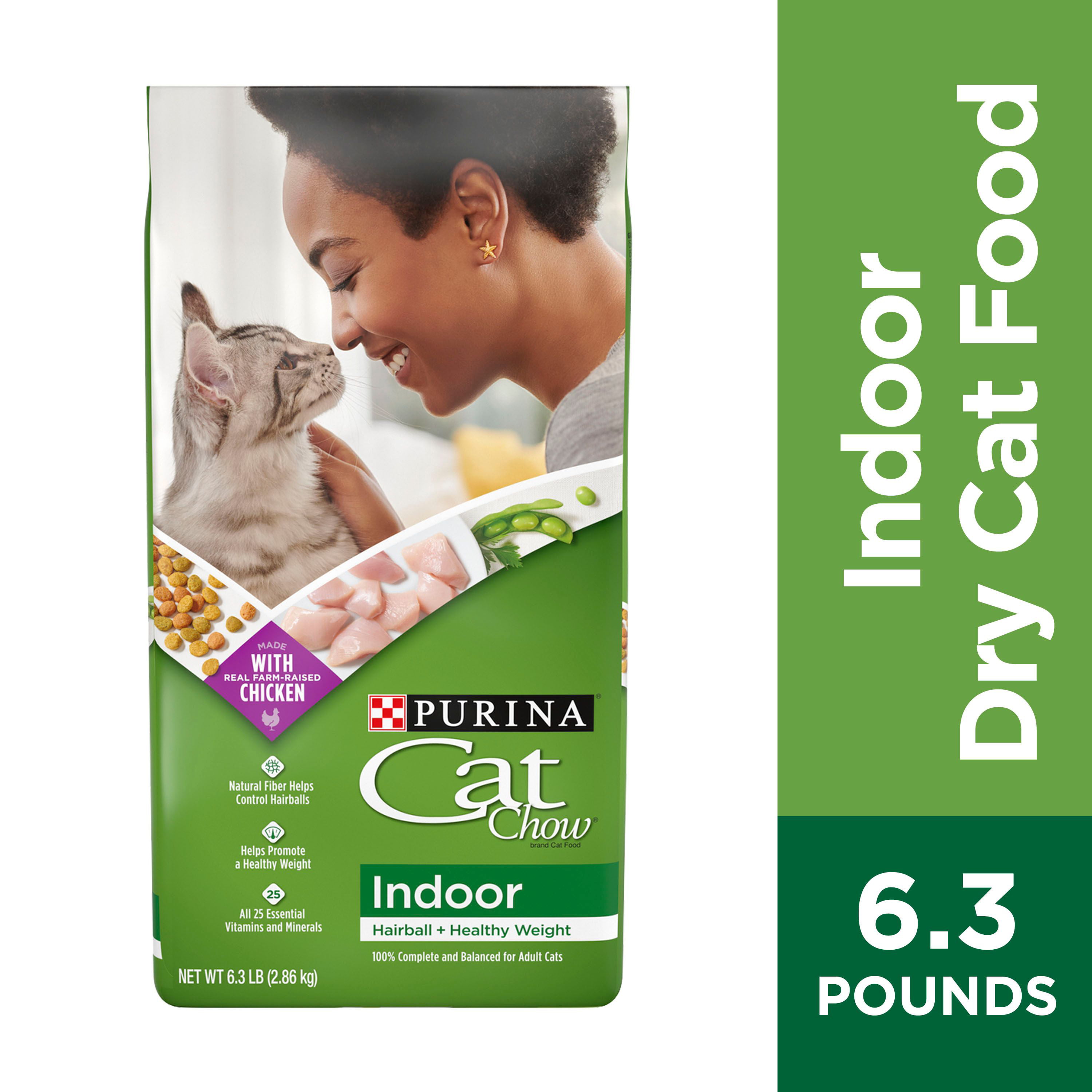 Purina Cat Chow Indoor Dry Cat Food, Hairball + Healthy Weight, 6.3 lb