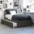 thumbnail image 1 of Lit Plateforme Simple en Bois Richmond avec Pied de Lit et Tiroir-Lit Simple, Gris, 1 of 15