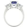 thumbnail image 4 of 3.25ct round cut blue tanzanite 14k white gold 3 stone Bridal Wedding Engagement Promise Anniversary Ring for Women size 8.5, 4 of 7