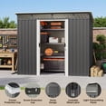thumbnail image 2 of 8x6 ft Outdoor Storage Shed with Double Lockable Doors - Weather-Resistant Garden Shed in Gray, 2 of 7