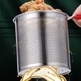 thumbnail image 4 of Stainless Steel Fryer Pan, Safe Optimized Design  Easy Cleaning Fryer Pan Rustproof Long Handle with Strainer for Kitchen, 4 of 7