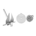 13 LB Galvanized Steel Fluke Anchor With Chain & Rope - Includes Two Shackles, For Small Boats 8 thumbnail image