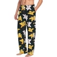 thumbnail image 2 of Uemuo Lilies Flowers Pattern Men's Wide Leg Palazzo Lounge Pants with Pockets Light Weight Loose Comfy Casual Pajama Pants-Medium, 2 of 9