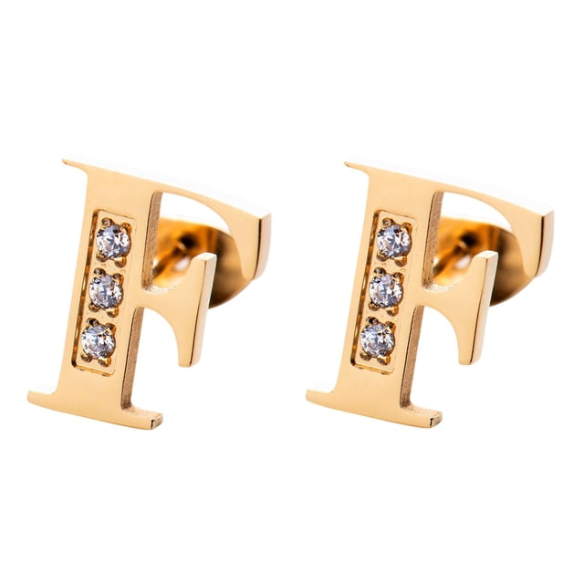 Aretes Mujer LuckyLy, Inicial Letra A, Acero Inoxidable con Oro 18k y Zirconia Cúbica, Modelo Tina dorado UNITALLA