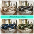 thumbnail image 3 of LINSY HOME 7 Seaters Modular Sectional Sofa, Plush Corduroy Sectional Couches, Sleeper Sofa with Pull Out Bed for Living Room, Dark Green, 3 of 12