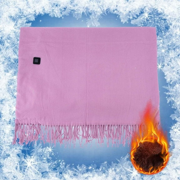 Bxaolu Heated Blanket, Cozy Portable Heated Blanket Battery Operated,Cordless USB Heated Shawl, Wearable Heating Blanket for Car, Heated Throw Wrap, 78"L x 26"W, Pink