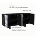 thumbnail image 6 of Clihome 4-Door Accent Sideboard Storage Cabinet with Adjustable Shelves, Silver Modern Sideboard Buffet Cabinet for Kitchen, Dining Room, Living Room, Entryway, 6 of 9