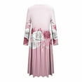 thumbnail image 4 of Stamzod Fit and Flare Dress for Women 2026 Trendy Fashion Floral Print Long Sleeve Summer Dresses Elegant Flowy Women's Casual Dresses Pink F XXL, 4 of 5