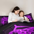 thumbnail image 5 of Homewish Purple Gamepads Bedding Comforter Set 2pcs for Kids Children Boys,Abstract Geometric Twin Comforter Sets Microfiber,Video Game Breathable Bedding Set,Super Cozy Room Decor,Reversible, 5 of 8