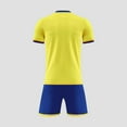 thumbnail image 4 of CYRBOKO Boy's Athletic Outfit Sets, Short Sleeve Quick-dry Crewneck Elastic Waist Sports T-Shirt with Shorts Yellow Size 8-9 T, 4 of 4