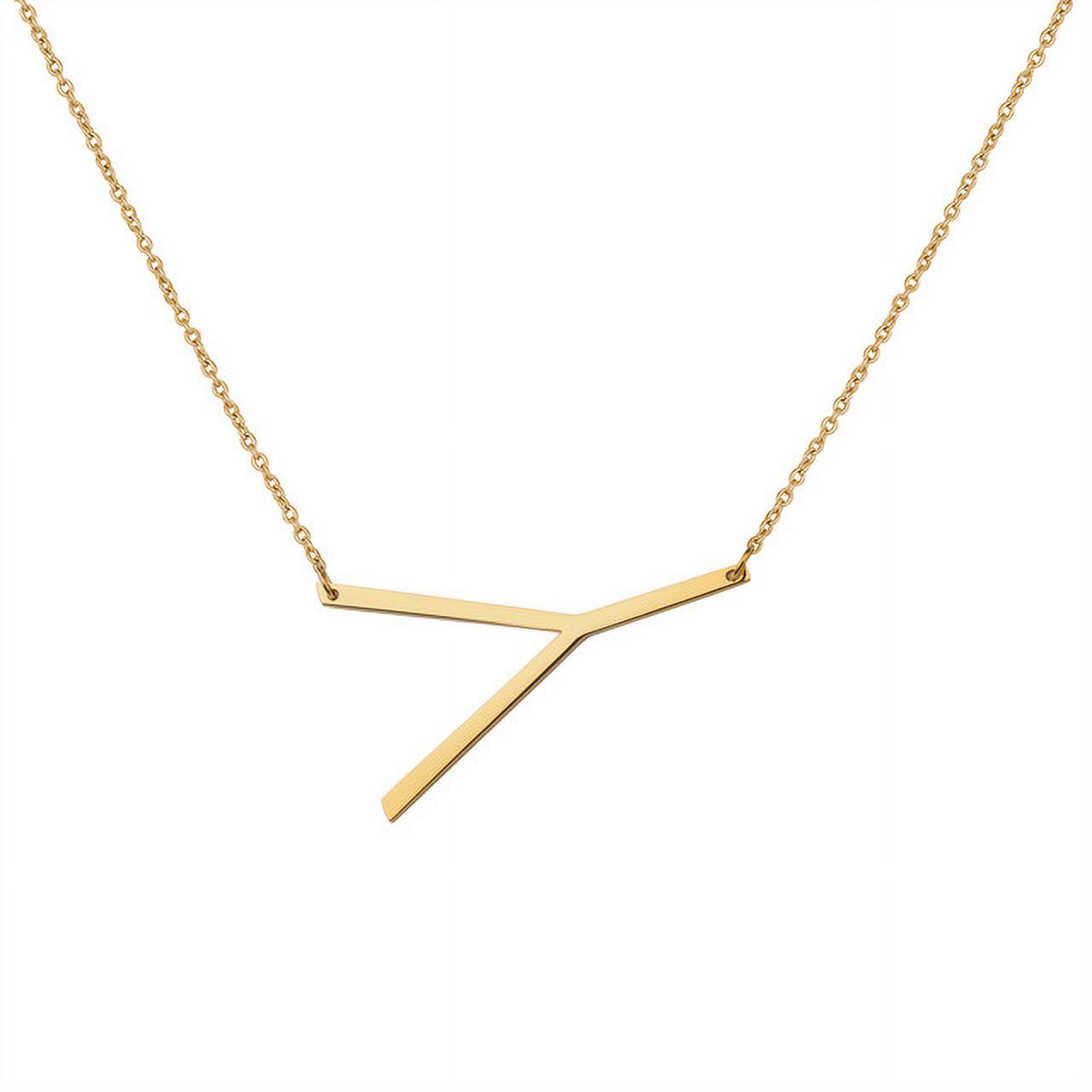 Personalized Initial Letter Necklace with Custom Engraving - Custom Initial Necklace - Oversized Letter Necklace - Sideways Initial Necklace for Women - Gift for Her - Jewelry Gift Set