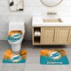 thumbnail image 2 of Juego de 3 alfombras de baño del equipo Dolphins Alfombra antideslizante para baño de 24 x 16 pulgadas, 2 of 7