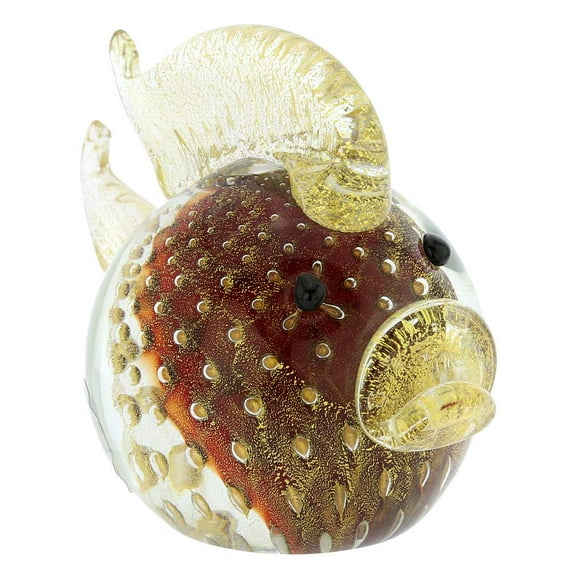 GlassOfVenice Murano Glass Bullicante Fish - Red