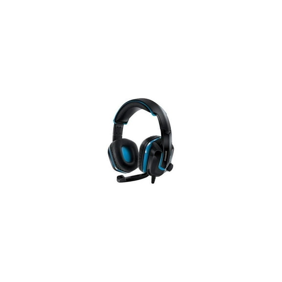 PlayStation 4 Accessory:  Wired Headset - DreamGear GRX - 440 with Boom Mic - Black & Blue:  Compatible with PS5