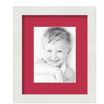 ArtToFrames 10x12" Matted Picture Frame with 6x8" Single Mat Photo Opening Framed in 1.25" Satin White Frame and 2" Rouge Mat (FWM-3966-10x12)