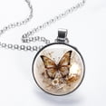 thumbnail image 2 of Butterfly Women's Glass Design Circular Pendant Necklace - Sparkle and Shine with this Elegant Necklace, 2 of 5