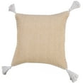 thumbnail image 6 of LR Home Ox Bay Hand-Woven Tan/White Solid All-Natural Cotton Pillow Cover, 6 of 9