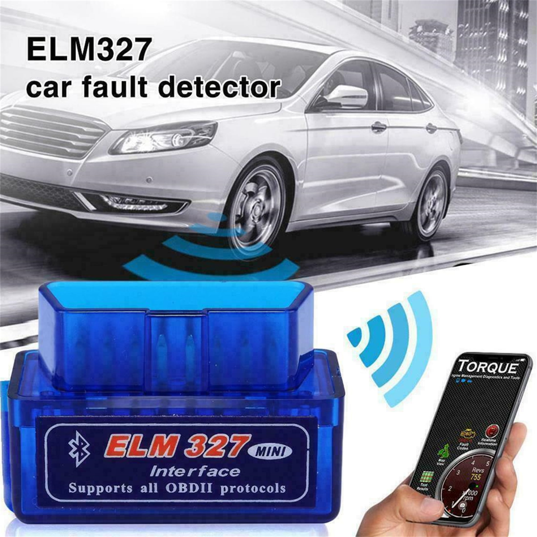 OBD2 Car Bluetooth Code Scanner Reader ELM 327 Automotive Diagnostic Tool OBDII 