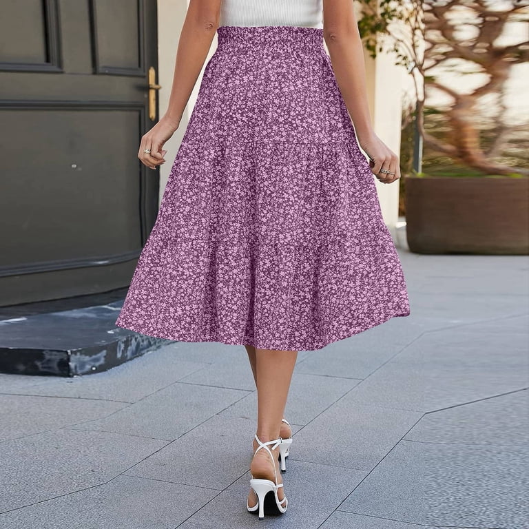 Women's High Elastic Drawstring Waist Maxi Skirt Casual 2025