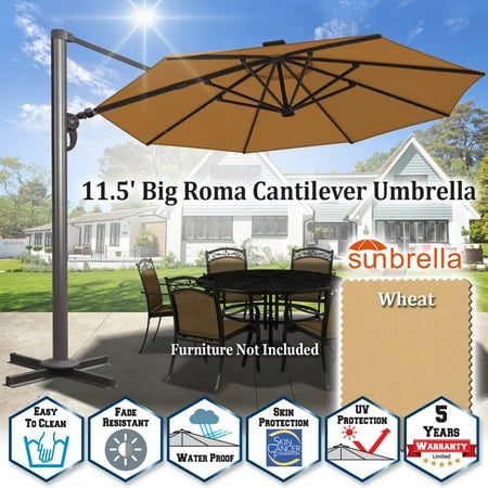 Sunrise 11 5 Outdoor Heavy Duty Deluxe Anti Wind Cantilever Roma