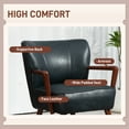 thumbnail image 4 of HOMCOM Accent Chair Faux Leather Upholstered Armchair Duke Deep Sea Blue, 4 of 10
