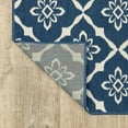 thumbnail image 4 of 2' X 8' Blue and Ivory Floral Stain Resistant Indoor Outdoor Area Rug, 4 of 10